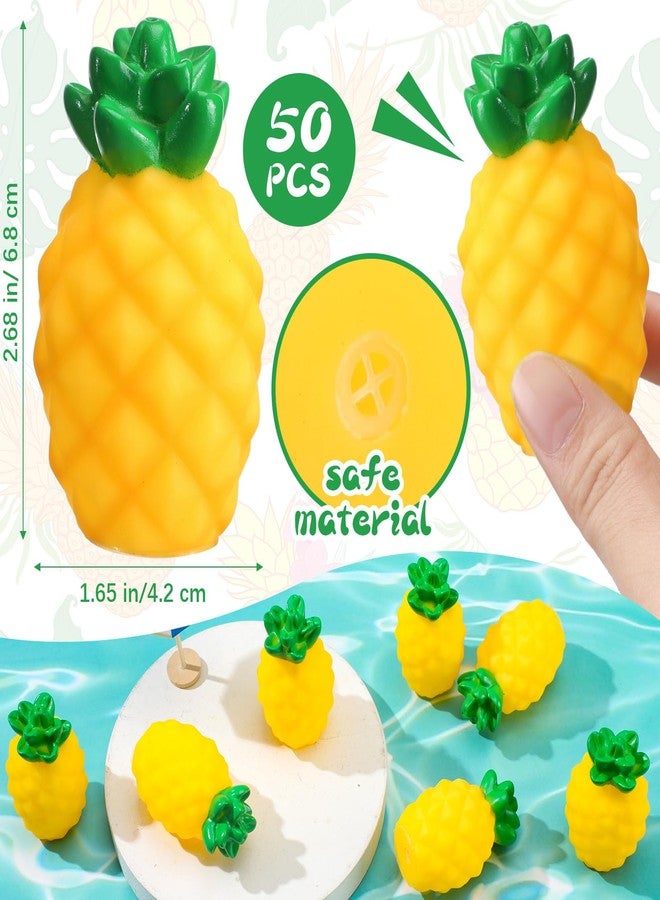 Simgoing 50 Pcs Rubber Pineapple Bulk Mini Pineapple for Float Squeak for Summer Pool Parties Party Decoration - Image 2
